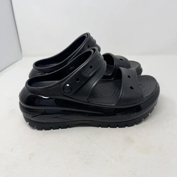 Crocs Mega Crush Black Platform Lug Sole Sandals Size 10 Chunky Streetwear Bold - Picture 4 of 9